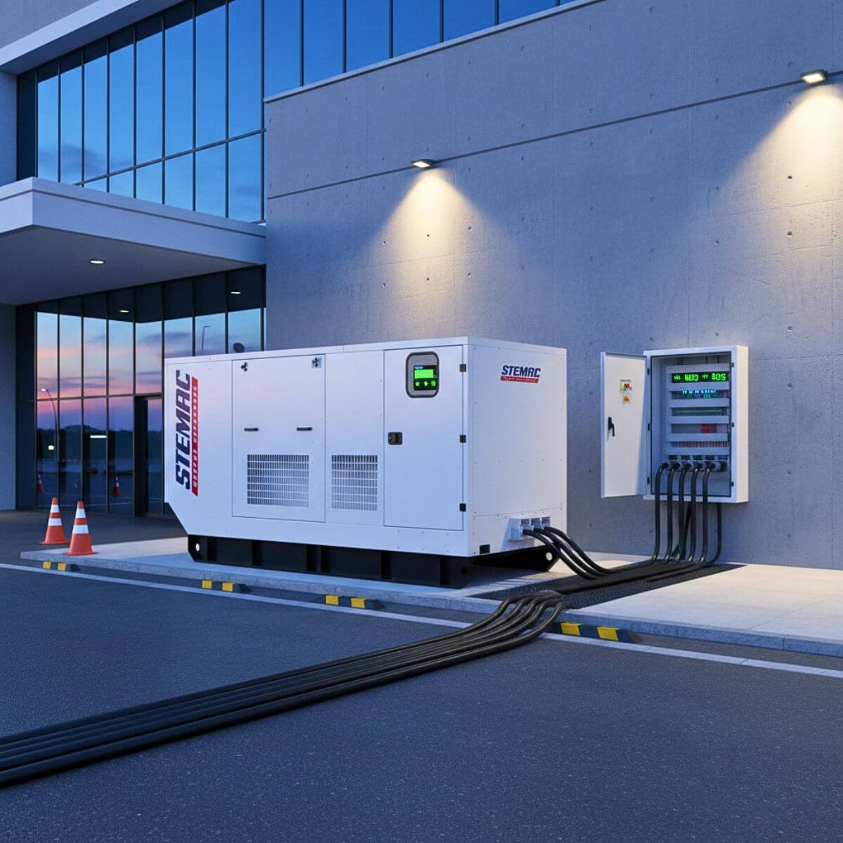 Instalações próximas a edifícios corporativos e salões de festas clássicos